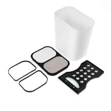 Double Recycling Waste Bin 12L Recycling Garbage Container Rectangle Plastic Push Button Dual Compartment Recycling Garbage For Kitchen Office Home Living Room