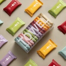 Portable Disposable Compressed Towel, Outdoor Wet Wipe Candy Towel, Compressed Small Handkerchief [Suitable For Travel, Outdoor, Camping Use] - Multicolor - View 2