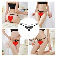 Tangas Sexy De Hilo Dental Con Encaje Y Perlas Ajustable 4pz