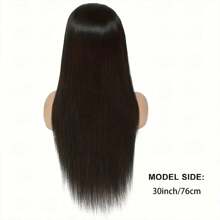 40 Inch High Density Straight 13x6 Lace Frontal Wigs Human Hair Pre Plucked HD Transparent Lace Front Wig Bone Straight Human Hair Wigs For Black Women Natural Hairline With Baby Hair - Black - View 5