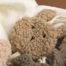 1pc Soft Plush & Beechwood 3-Hole Pacifier Clip Chain For Baby, Suitable For Daily Use In Winter, Animal Shaped Pacifier Holder