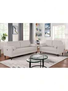 Style  1pc Loveseat Leatherette Upholstered Bench Style Seating Bolster Pillows - M - 查看 11