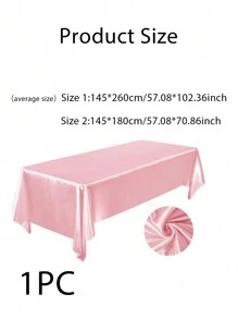 1 khăn trải bàn hình chữ nhật 145x260cm / 145x180cm vải lụa mịn dùng cho tiệc, ngày lễ, bữa tối, đám cưới, trang trí lễ kỷ niệm - Hồng - Xem 12