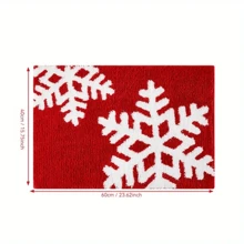 1pc Christmas-Themed Absorbent Non-Slip Bathroom Mat ,Snowflake Design- Perfect For Living Room, Bedroom Decor & Holiday Gifts Home Bathroom Decor Bath Rug Floor Carpet Outdoor Rug Door Mat Fall Decor Bathroom Accessories Back To School Entryway Decor - Red - View 11