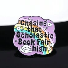 rongji jewelry Auf der Suche nach diesem Scholastic Book Fair Hochlack-Anstecknadeln Brosche farbiges Metall Abzeichen Broschen Kleidung Rucksack Revers Hut Accessoires für Frauen Schmuck