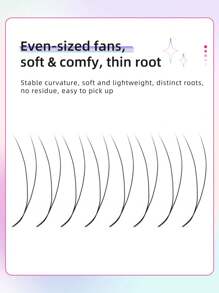 yelix 12 排 1D Y 形睫毛延长黑色预制扇形 Y 形睫毛迷你蓬松花朵柔软自然睫毛 B/C/D 卷曲 0.07/0.10 毫米厚度睫毛簇、睫毛簇、单根睫毛、睫毛、假睫毛 - 黑色 - 查看 3