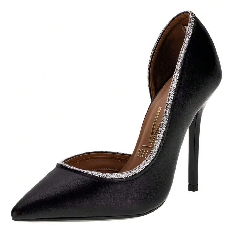 Vizzano Women's Pointed Toe Rhinestone Pumps - màu đen - Xem 1