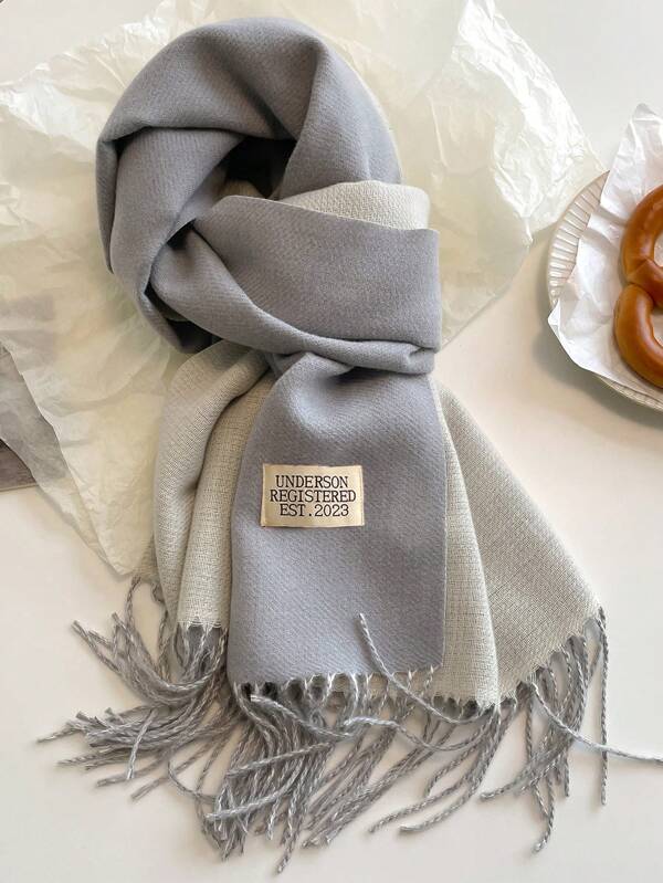 1 Pc Women Winter Scarf Beige Imitate Cashmere Shawls And Wraps Thick Warm Lady's Fashion Solid Colors Double-Side Blanket Outdoor Stoles With Tassels Muffler Accessories Women