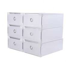 20X Clear Plastic Shoe Storage Boxes Drawer Stackable Foldable Durable Organiser