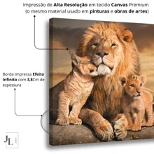 Decorative Picture Family Room Lion Canvas Canvas Vivid Colors Realistic - 彩色 - 查看 3