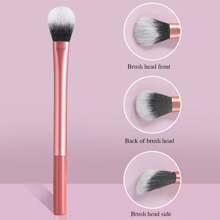 1支极简便携亲肤柔软橙色小号斜角腮红刷，可用于化妆、粉底、遮瑕、修容、散粉等多种用途。 - 橘色 - 查看 1