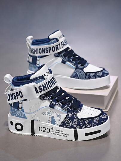 Casual High-Top & Low-Top Sneakers For Teens, Comfortable Outdoor Fashion Skateboard Shoes, Running Shoes, Slip-On