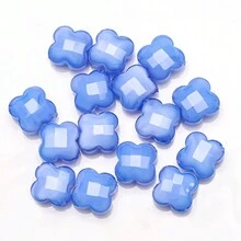 30 hạt pha lê hình cỏ ba lá 4 lá màu ngọc bích 12mm khắc tinh thể có lỗ ở giữa dùng làm phụ kiện trang sức DIY - Cỏ bốn lá ngàn hoa - Xem 26