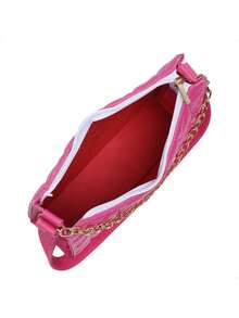 Small Half Moon Women's Bag With Side And Crossbody Straps New Release - 玫紅色 - 查看 4