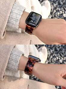 1pc Fashion Amber Resin Rainbow Apple Watch Band, Adjustable Lightweight Unisex Compatible With Apple Watch Band 38mm/40mm/41mm/42mm/44mm/45mm/46mm/49mm, Compatible With Apple Watch Series Ultra 3 2 1 S10/SE/S9/S8/S7/S6/S5/S4/S3/S2/S1, Smart Watch Strap Accessory - Brown - View 8