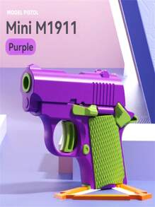 1 pieza Pistola de juguete con retracción automática, juguete antiestrés con retracción automática, juguete para dedos para adultos (sin disparos) - Multicolor - Ver 4