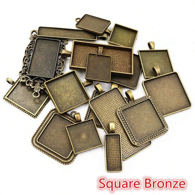 50Gram/Bag Random Mix Styles Zinc Alloy Pendant Cabochon Blank Base Setting Bezels DIY Jewelry Making Accessories Findings - Pendant Cabochon Base - View 8