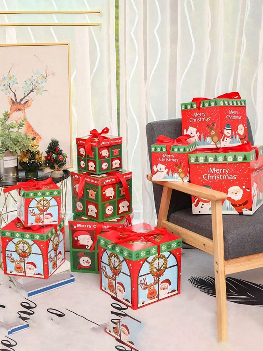 Hộp quà trang trí Giáng sinh, Hộp đóng gói quà tặng cực kỳ hấp dẫn, Gói quà cây thông Noel, Trang trí bố cục cửa sổ Quà tặng Giáng sinh Giáng sinh vui vẻ Đêm Giáng sinh Tiệc Giáng sinh Trang trí Giáng sinh Đồ ngủ Giáng sinh Quà tặng Giáng sinh Trang trí Giáng sinh