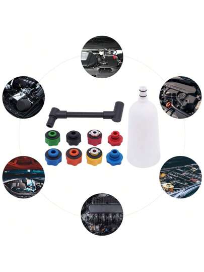 HaroldDol 10 Pcs Engine Oil Funnel Kit Filling Cooling System Repair Filler 8 Adapters The Best Gift/Present For Family&Friends Happy Christmas