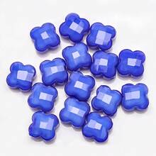 30 hạt pha lê hình cỏ ba lá 4 lá màu ngọc bích 12mm khắc tinh thể có lỗ ở giữa dùng làm phụ kiện trang sức DIY - Cỏ bốn lá ngàn hoa - Xem 16