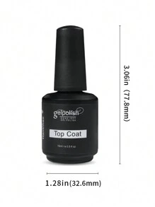 1 peça de esmalte em gel de acabamento superior 15ml, unha em gel de cura com luz UV/LED