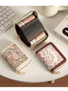 Compact High-End 2024 Large Capacity Vintage ID Card Holder Wallet, New Coin Purse Card Case Name Card Holder Credit Card Holder, Mini Wallet Clutch Bag For Women - Multicolor - View 1