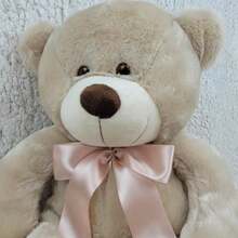 Super Soft Hazelnut Teddy Bear 50 Cm Toy Bedroom Decoration, Baby Shower Parties Children's Gender Reveal - 帶有玫瑰蝴蝶結的榛果熊 - 查看 2