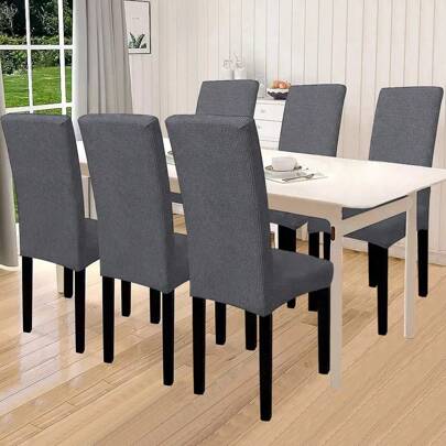 6 Fundas Elásticas para sillas de comedor, Impermeables , Protege y brinda un nuevo estilo a tus sillas.
