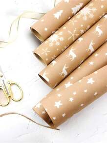 3M 300cm*43cm Natural Kraft Paper Vintage Christmas Tree Gift Wrapping Paper, DIY Gift Decoration,Christmas Valentine Day