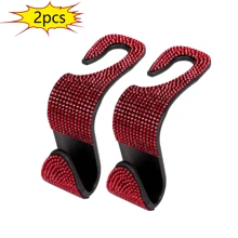 2pcs Shiny Rhinestone Car Rear Seat Headrest Hook, Car Purse Bag Holder - 2pcs - View 14