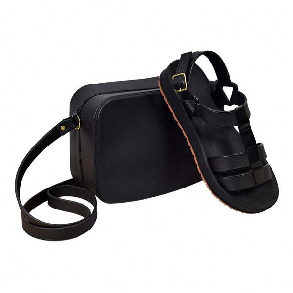 Kit Sandália E Bolsa Feminina Super Confortável e Estilosa