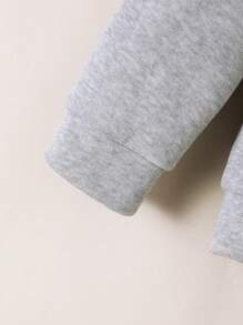 Young Girl' Unicorn Graphic Fleece Hooded Sweatshirt And Pants 2 Pieces Set, Casual Outfit For Autumn/Winter - Grey - View 5