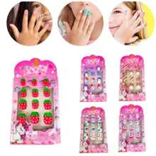 Kit Of 60 False Nails For Kids And Children, 5 Boxes For Wholesale Resale/Contains Solid Glue Tablets - Nhiều màu - Xem 5