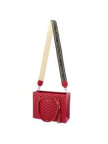 Women's Embroidered Crossbody Bag Lorena Model With Detachable Strap - 紅色 - 查看 2