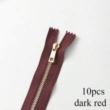 10pcs #3 Closed-End Metal Zippers, Smooth Y-Teeth Design, Suitable For Handmade Bags, Pockets, Garments DIY, Various Colors & Sizes Available