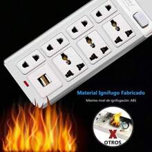 Multi-Contact Power Strip 3 Sockets And 3 USB Output Extension 2m - US A Type Plug(110-127V) - View 7