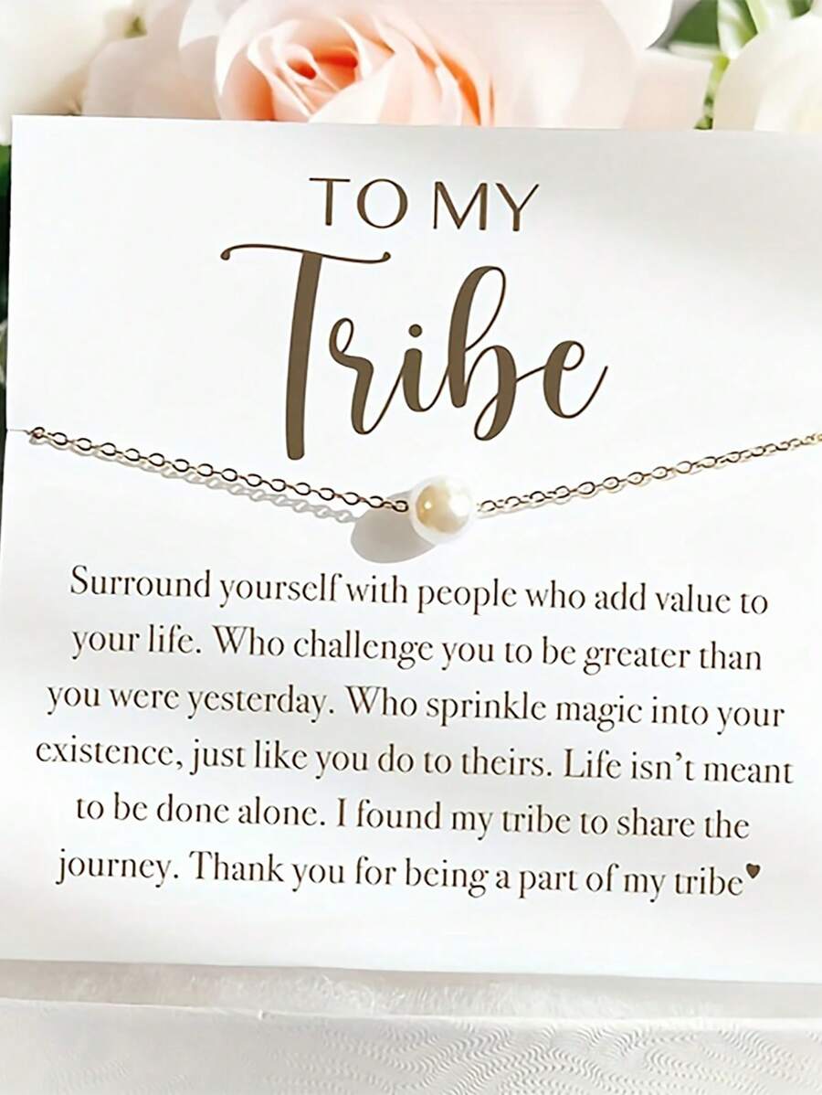 无礼盒 1 项链、最佳朋友礼物、BFF 项链、珍珠项链、最佳朋友珠宝、礼物、伴娘礼物、我的部落