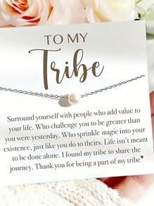 无礼盒 1 项链、最佳朋友礼物、BFF 项链、珍珠项链、最佳朋友珠宝、礼物、伴娘礼物、我的部落