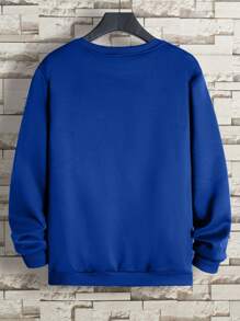 Sudadera deportiva casual con cuello redondo divertida para hombres de talla grande, adecuada para otoño