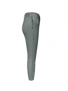 Women's Solid Color Slim Fit Lightweight Pants, For Commuting And Daily Casual Wear, Spring/Summer - Dark Grey - View 4