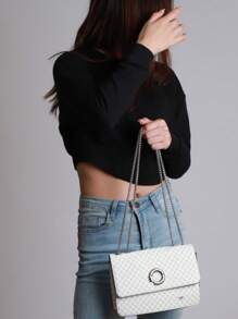 Luxury Lightweight Shoulder Crossbody Bag With Chain - trắng - Xem 2