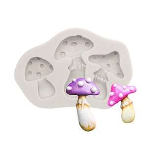1 st tecknad 3-hålighetssvampformad silikonform DIY-choklad, vax, gipsdekor