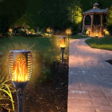 1 包户外太阳能灯，带闪烁火焰的太阳能火炬灯，用于花园装饰，太阳能花园灯，太阳能户外灯，火焰火炬，用于室外露台通道庭院装饰 - 1個火焰燈 - 查看 9