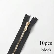 10pcs #3 Closed-End Metal Zippers, Smooth Y-Teeth Design, Suitable For Handmade Bags, Pockets, Garments DIY, Various Colors & Sizes Available