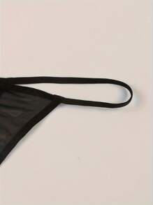 女士性感半透明字母印花透气丁字裤，适合外出穿着