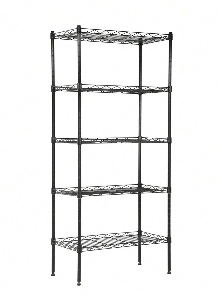 Shelf Metal Shelf Wire Shelving Adjustable Shelf Storage Solution Steel Wire Rack NSF Certified - Black - View 1