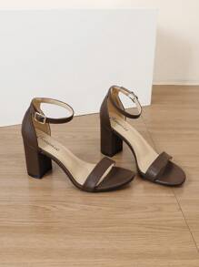 Timesize 女士深棕色凉鞋 > 女士高跟凉鞋 工作鞋 正式鞋 婚鞋 女士正装鞋 办公鞋 夏季鞋 低跟凉鞋 新品 - 咖啡棕 - 查看 6