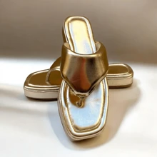 Women's Papete Flip Flop With Delta Wing Flatform - 金色 - 查看 2