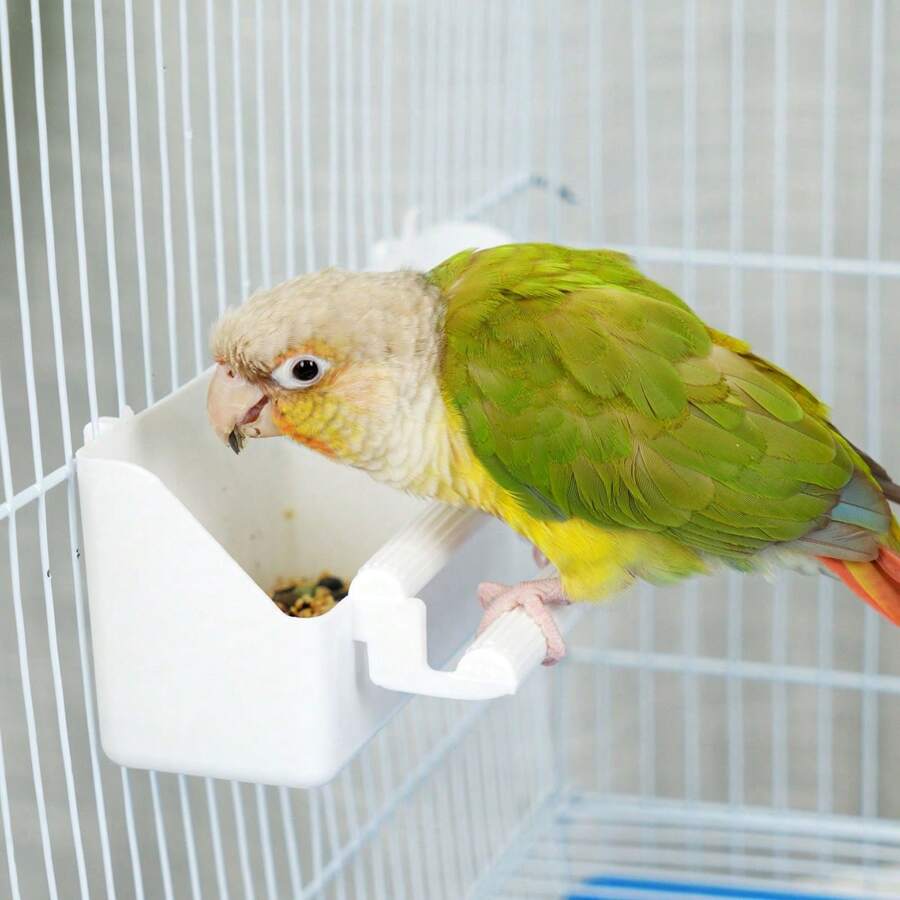 Parrot Food Water Feeder Hanging Bowl Bird Quail Cage Feeding Cup
