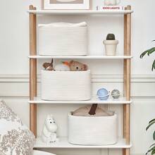 3 Pack Storage Basket For Cabinet And Toy Organization - 13"X9.8"X8.7" Baskets For Storage - Baby Toy Bin - Toy Storage Organizer - Ideal For Empty Gift Baskets To Fill - 白色 - 查看 9